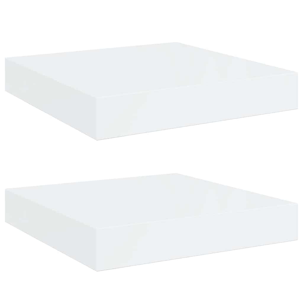 Pakabinamos lentynos, 2vnt., baltos, 23x23,5x3,8cm, MDF