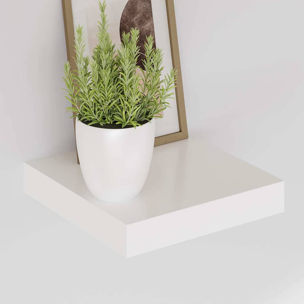 Pakabinamos lentynos, 2vnt., baltos, 23x23,5x3,8cm, MDF