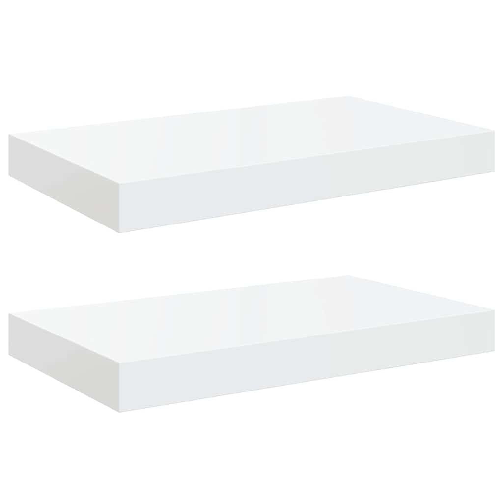 Piekaramie sienas plaukti, 2 gab., balti, 40x23x3,8cm, MDF