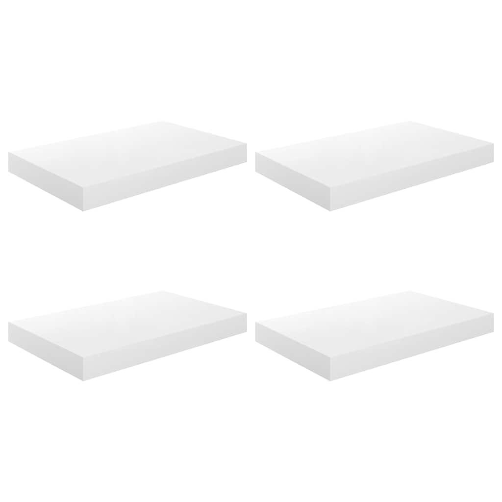 Wall-Mounted Floating Shelves 4 pcs White 40x23x3.8 cm MDF