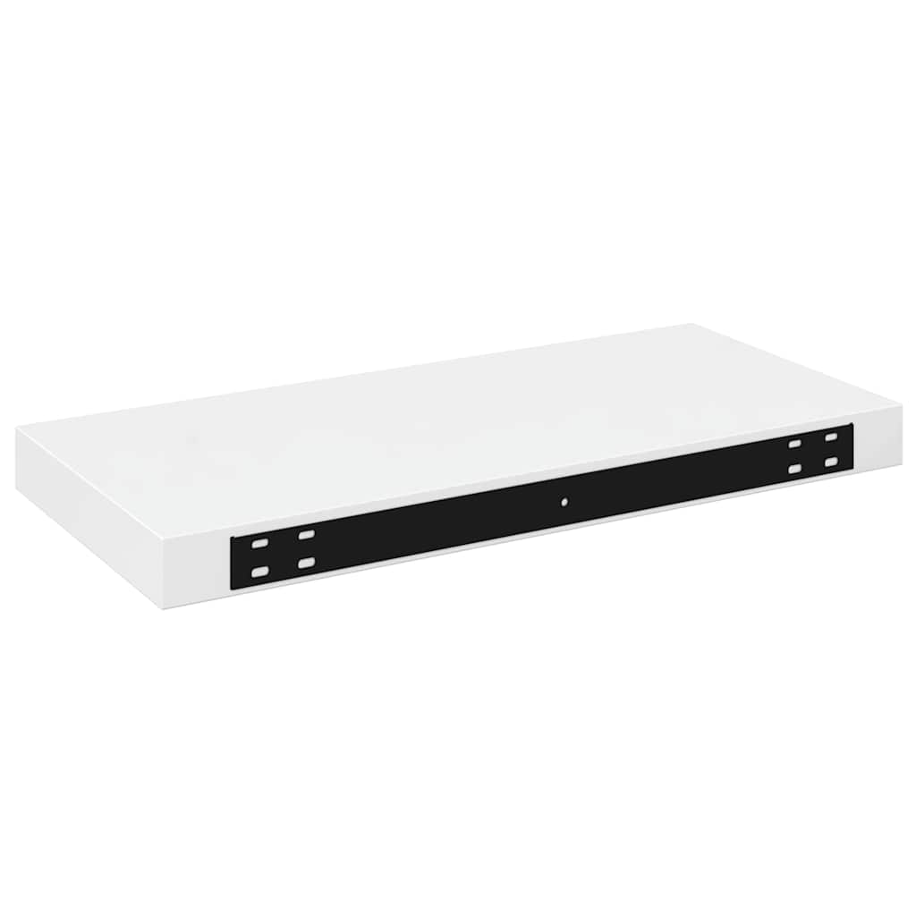Pakabinamos sieninės lentynos, 4vnt., baltos, 50x23x3,8cm, MDF