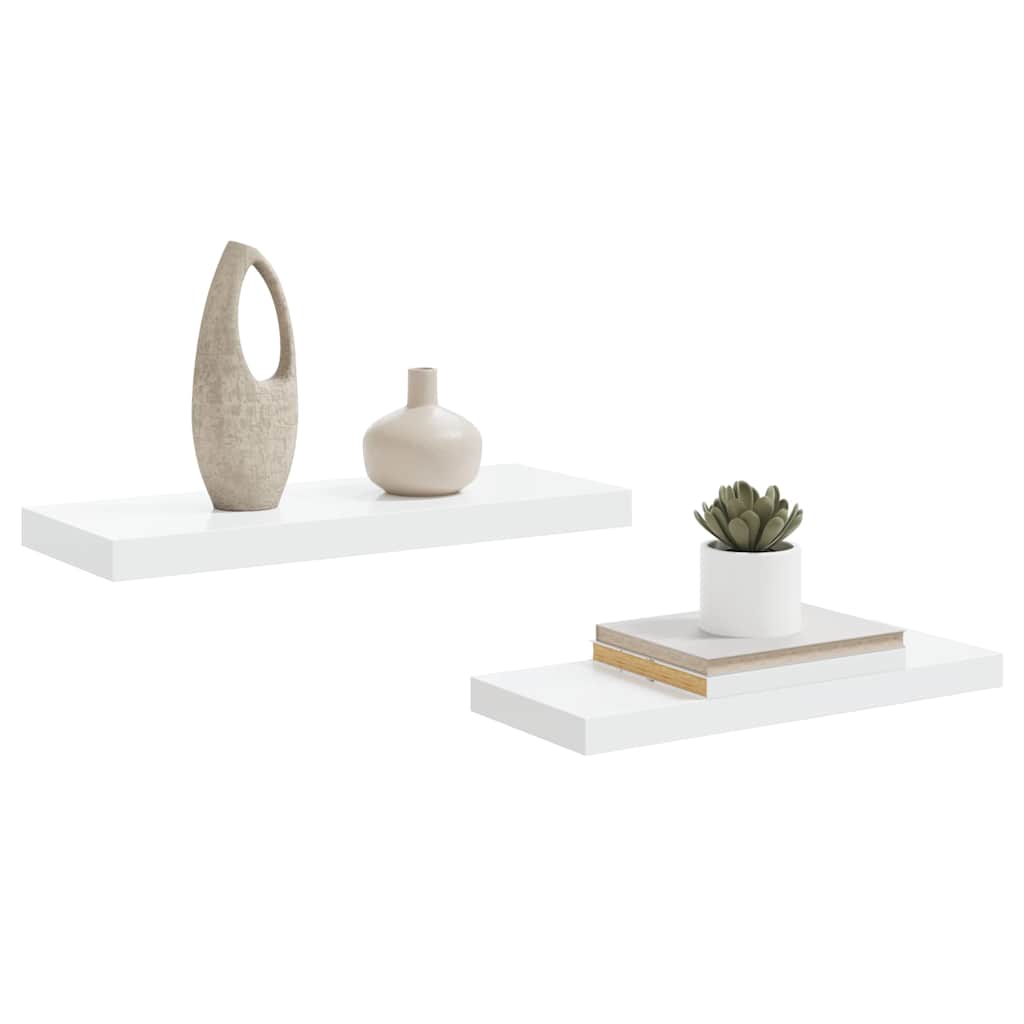 Piekaramie plaukti, 2 gab., balti, 60x23,5x3,8 cm, MDF