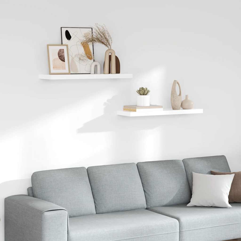 Piekaramie plaukti, 2 gab., balti, 80x23,5x3,8cm, MDF