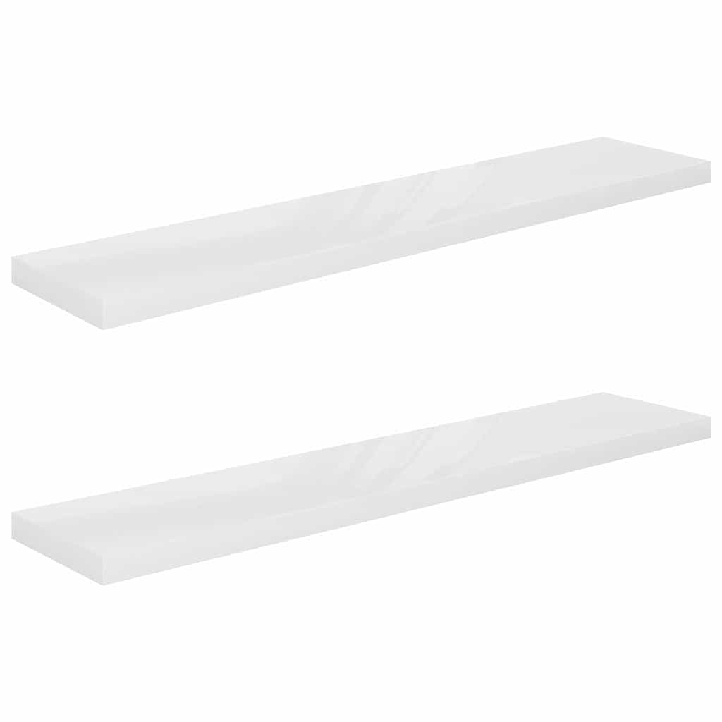 Wall shelves, 2 pcs, white, 120x23.5x3.8cm, MDF