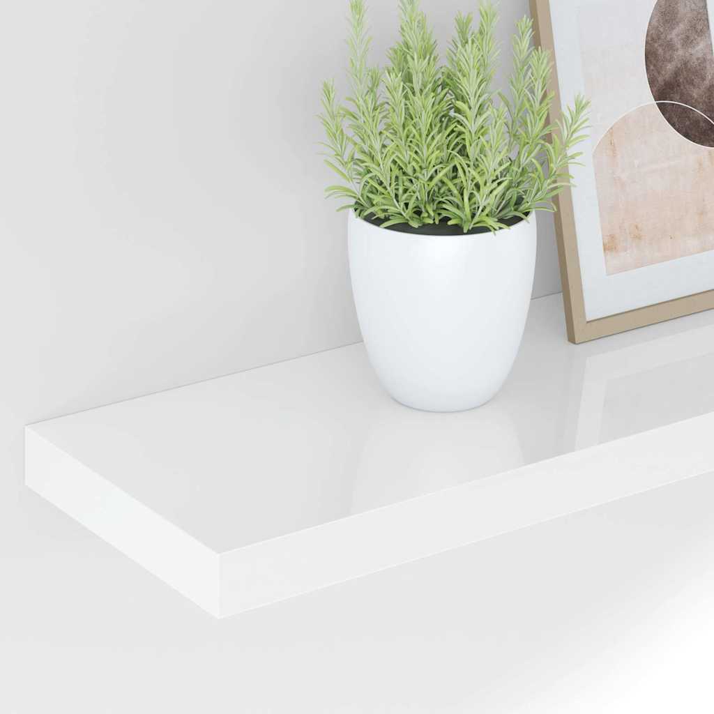 Wall shelves, 2 pcs, white, 120x23.5x3.8cm, MDF