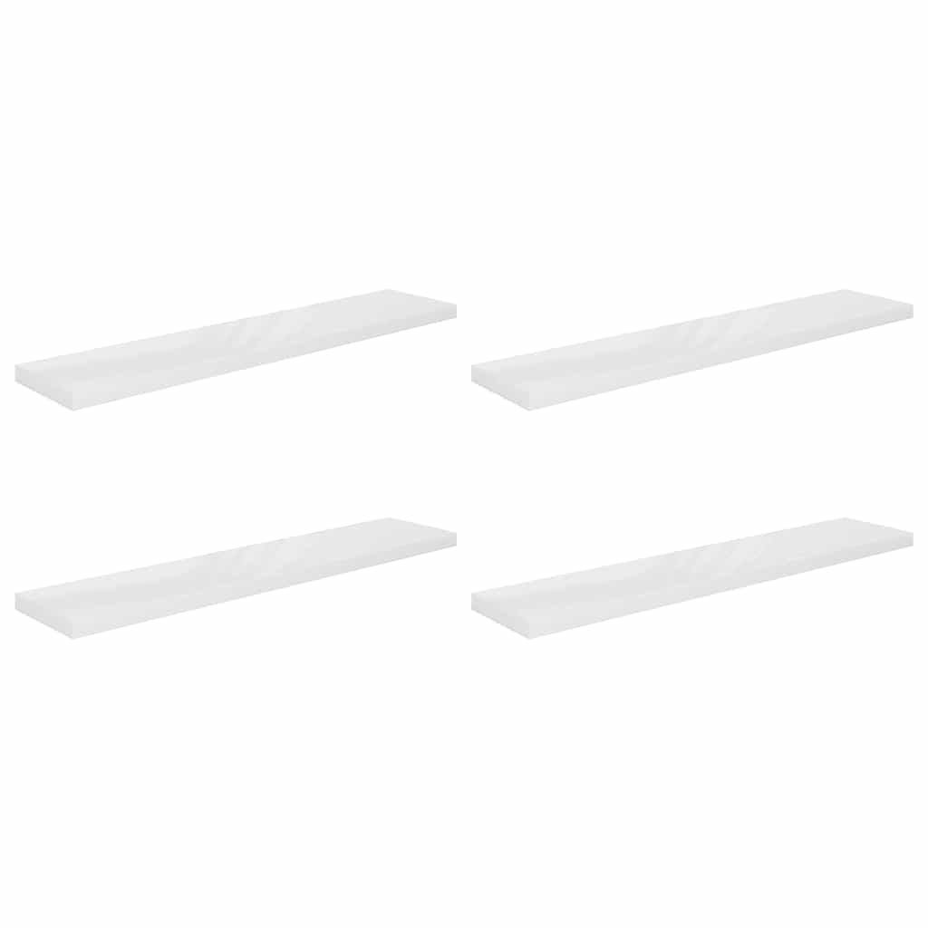 Piekaramie plaukti, 4 gab., balti, 120x23,5x3,8cm, MDF