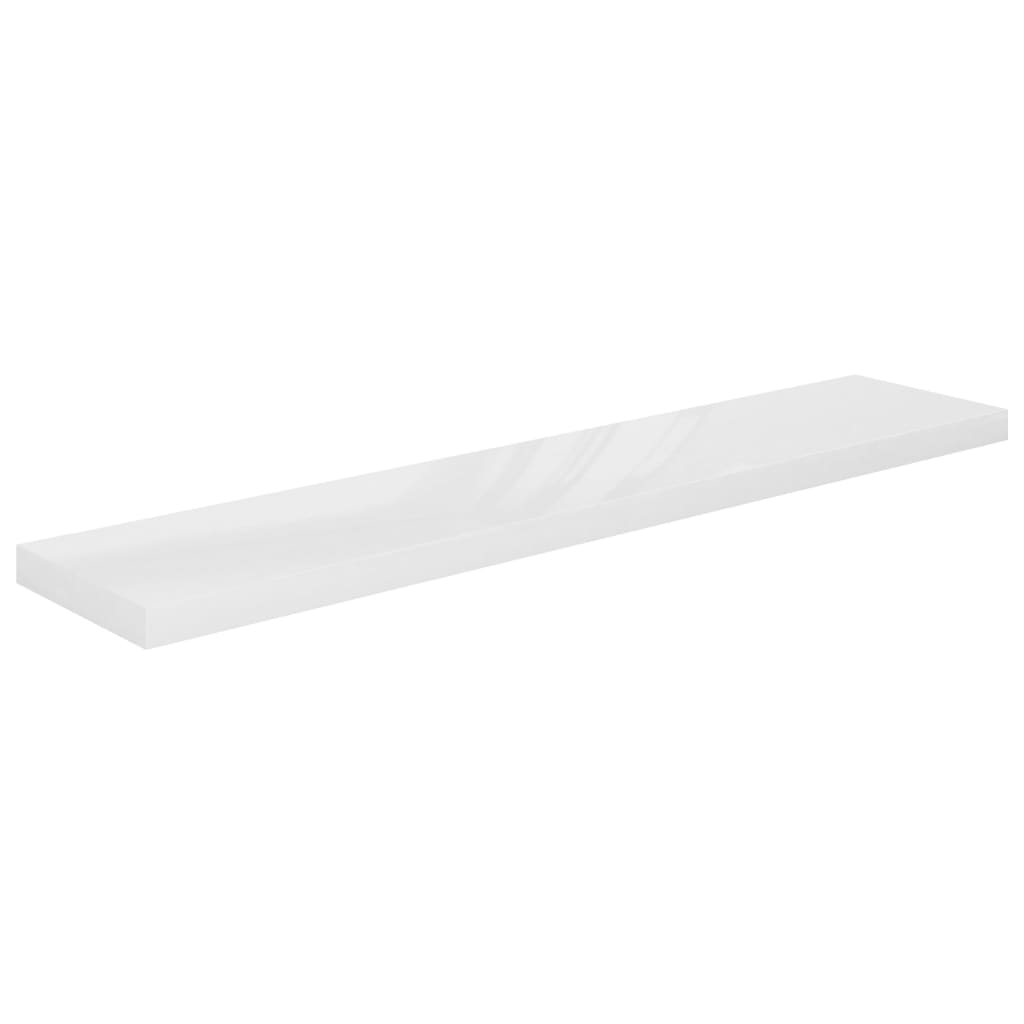 Pakabinamos lentynos, 4vnt., baltos, 120x23,5x3,8cm, MDF