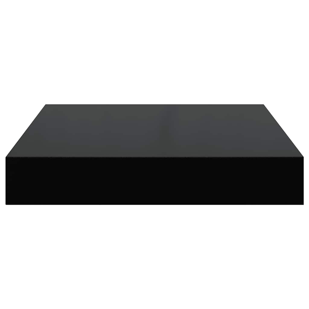 Pakabinamos lentynos, 2vnt., juodos, 23x23,5x3,8cm, MDF