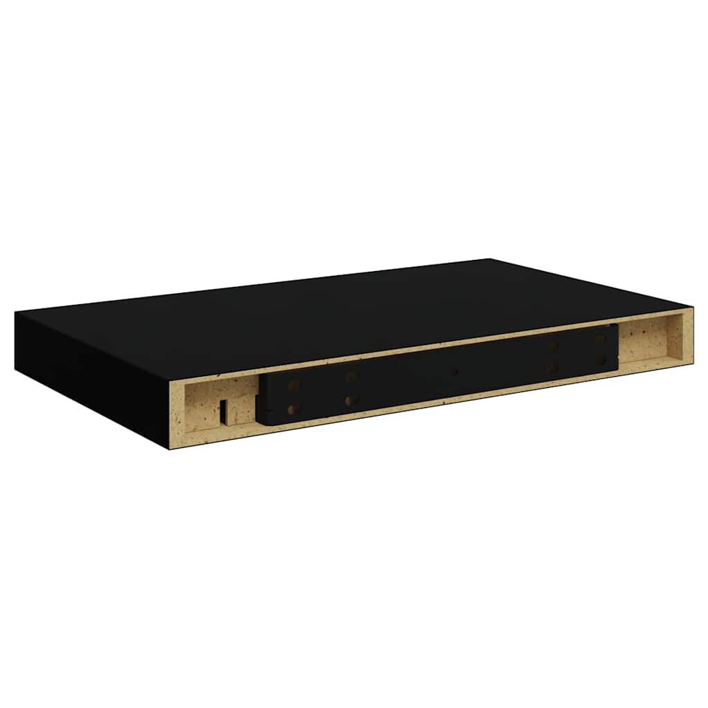 Wall shelves, 2 pcs., black, 40x23x3.8cm, MDF