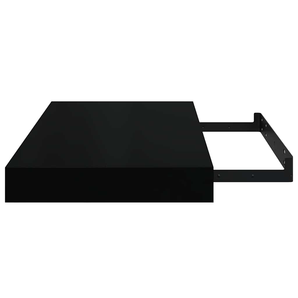 Wall shelves, 2 pcs., black, 40x23x3.8cm, MDF