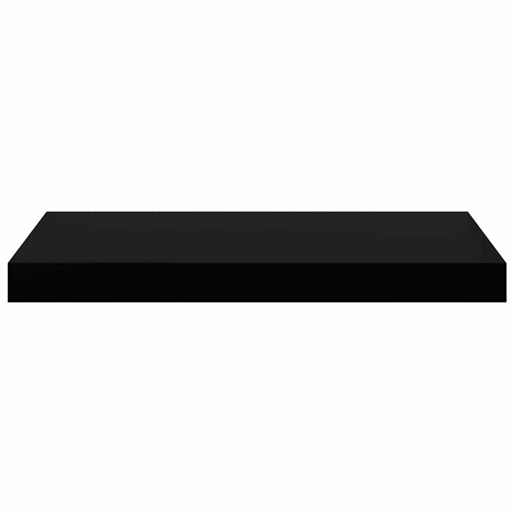 Wall shelf, black, 50x23x3.8cm, MDF, glossy