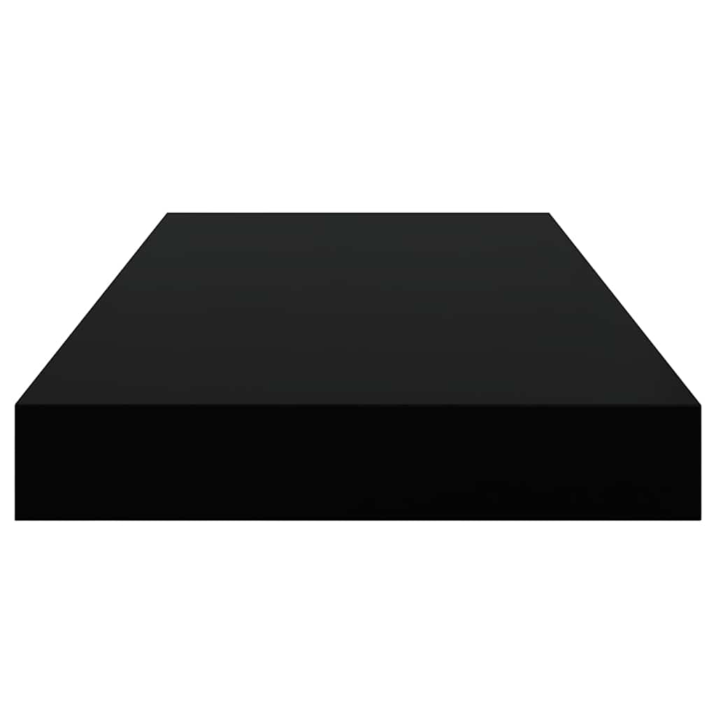Pakabinamos sieninės lentynos, 4vnt., juodos, 50x23,5x3,8cm, MDF