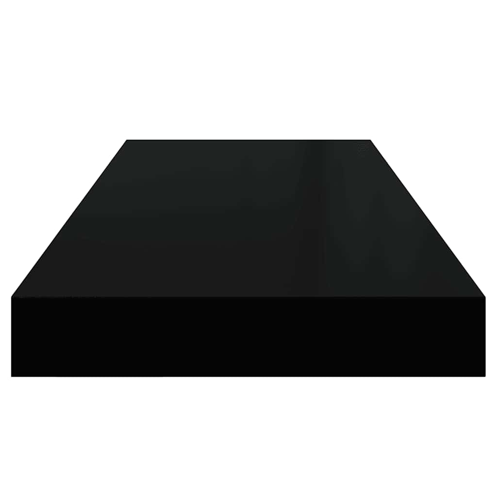Piekaramais sienas plaukts, melns, 60x23,5x3,8cm, MDF, spīdīgs
