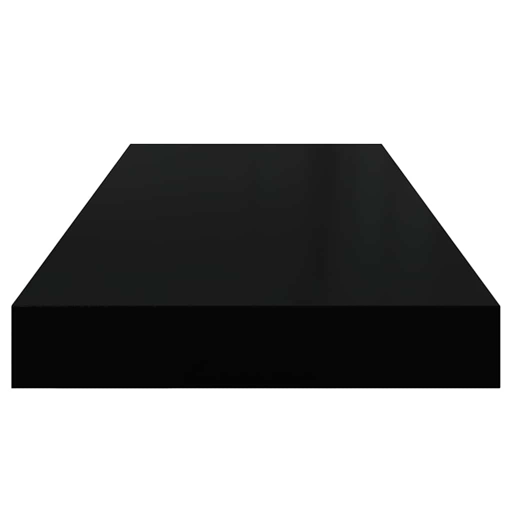 Pakabinamos lentynos, 2vnt., juodos, 60x23,5x3,8cm, MDF