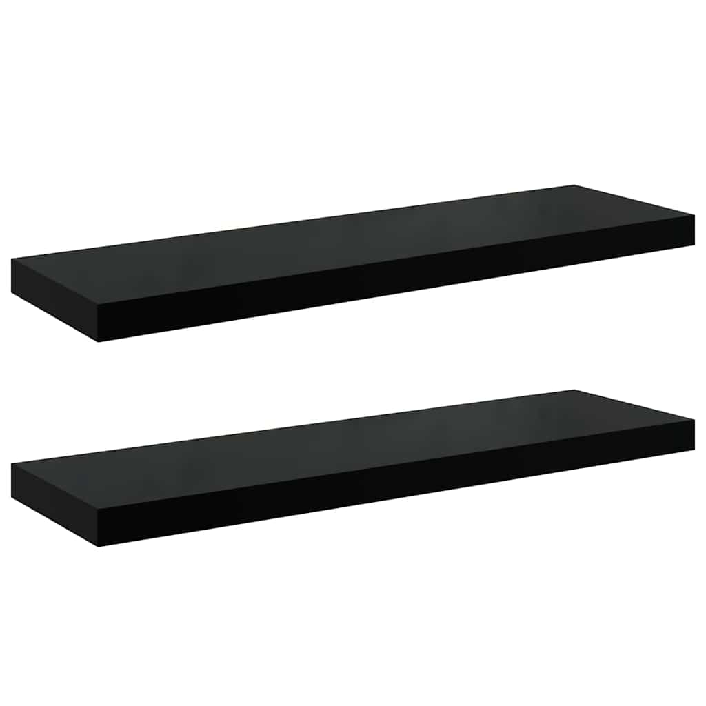 Piekaramie plaukti, 2 gab., melni, 80x23,5x3,8cm, MDF