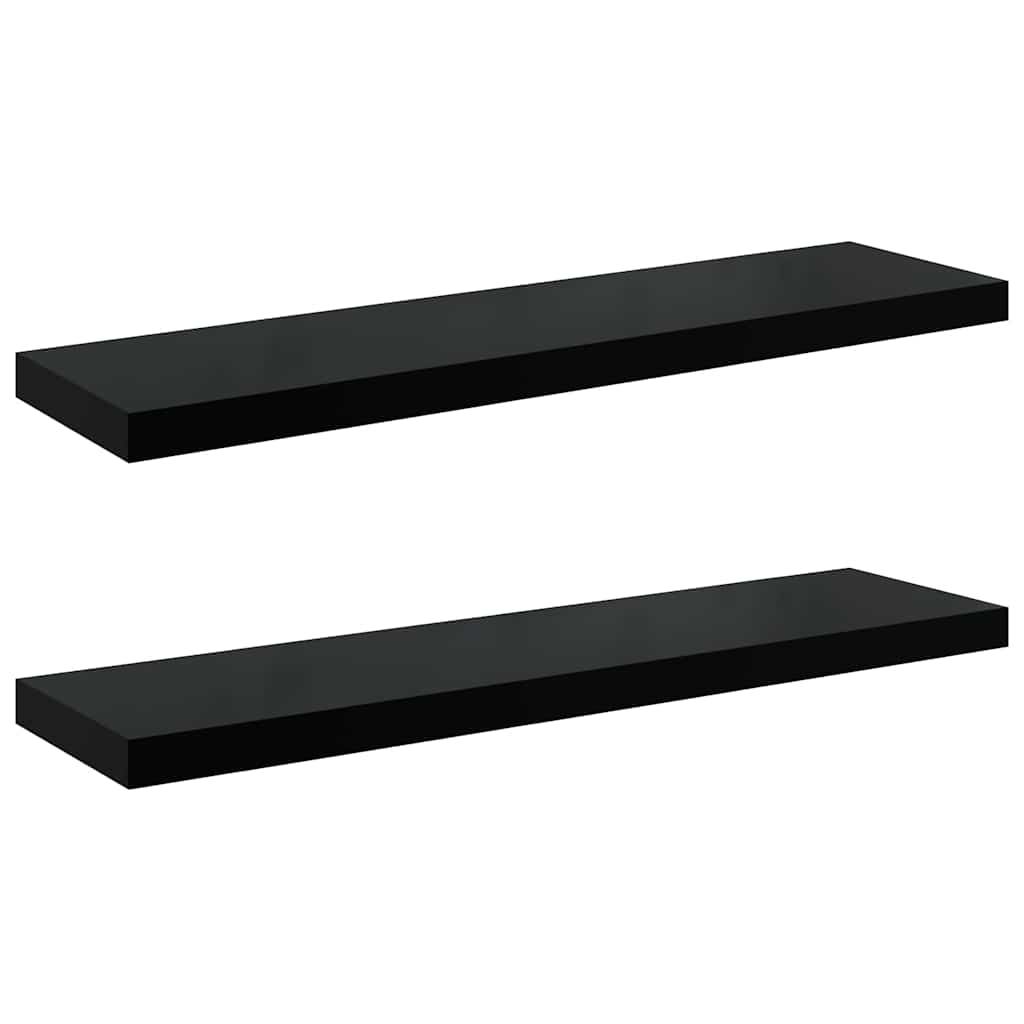 Piekaramie plaukti, 2 gab., melni, 90x23,5x3,8cm, MDF