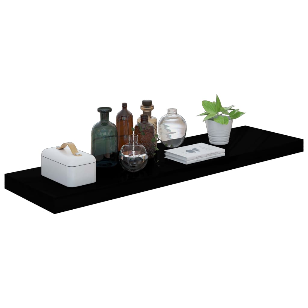 Piekaramie plaukti, 2 gab., melni, 90x23,5x3,8cm, MDF