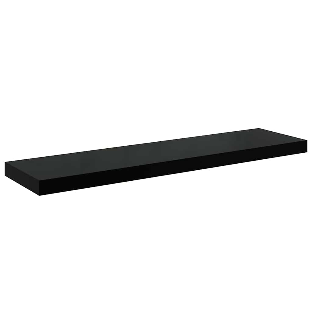 Wall shelves, 4 pcs, black, 90x23.5x3.8cm, MDF