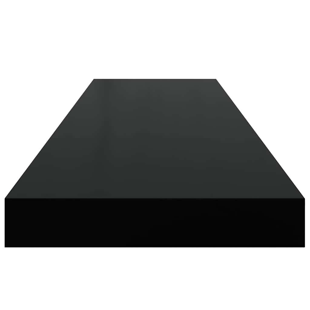 Wall shelves, 4 pcs, black, 90x23.5x3.8cm, MDF