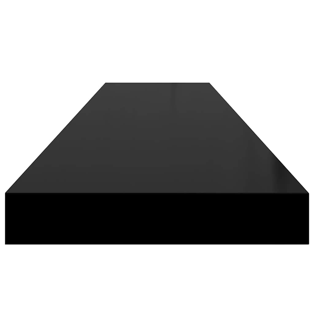 Wall shelves, 2 pcs, black, 120x23.5x3.8cm, MDF