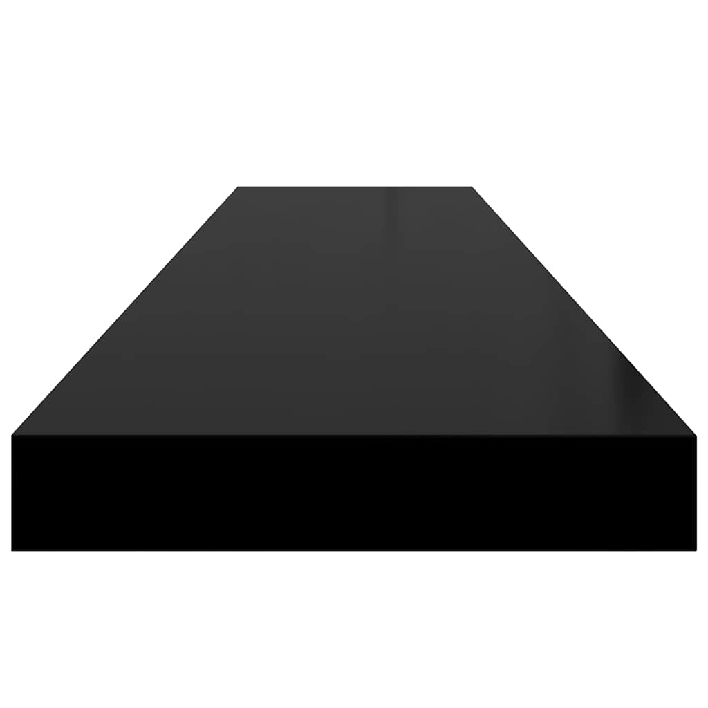 Pakabinamos lentynos, 4vnt., juodos, 120x23,5x3,8cm, MDF