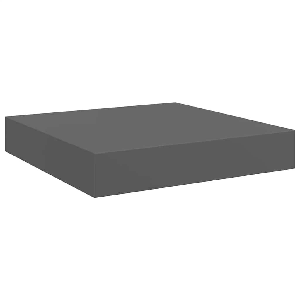 Floating shelves, 4 pcs., grey, 23x23.5x3.8cm, MDF