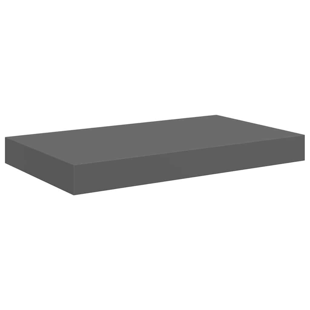 Pakabinamos sieninės lentynos, 2vnt., pilkos, 40x23x3,8cm, MDF