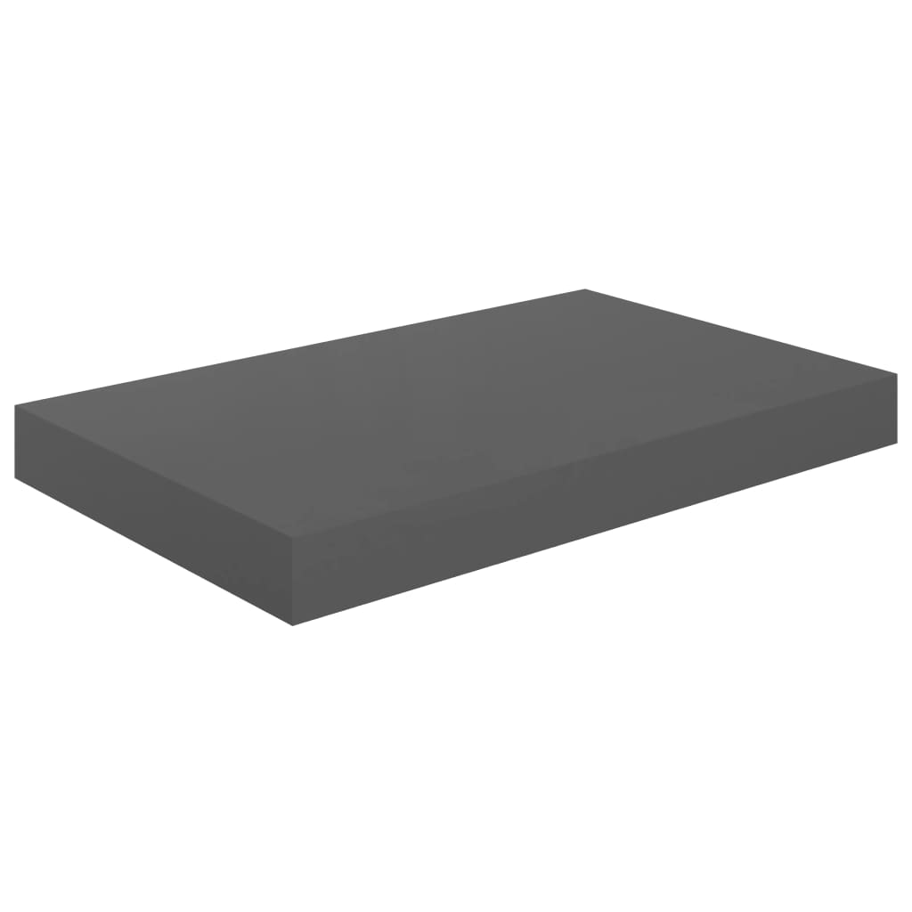 Piekaramie sienas plaukti, 4 gab., pelēki, 40x23x3,8 cm, MDF