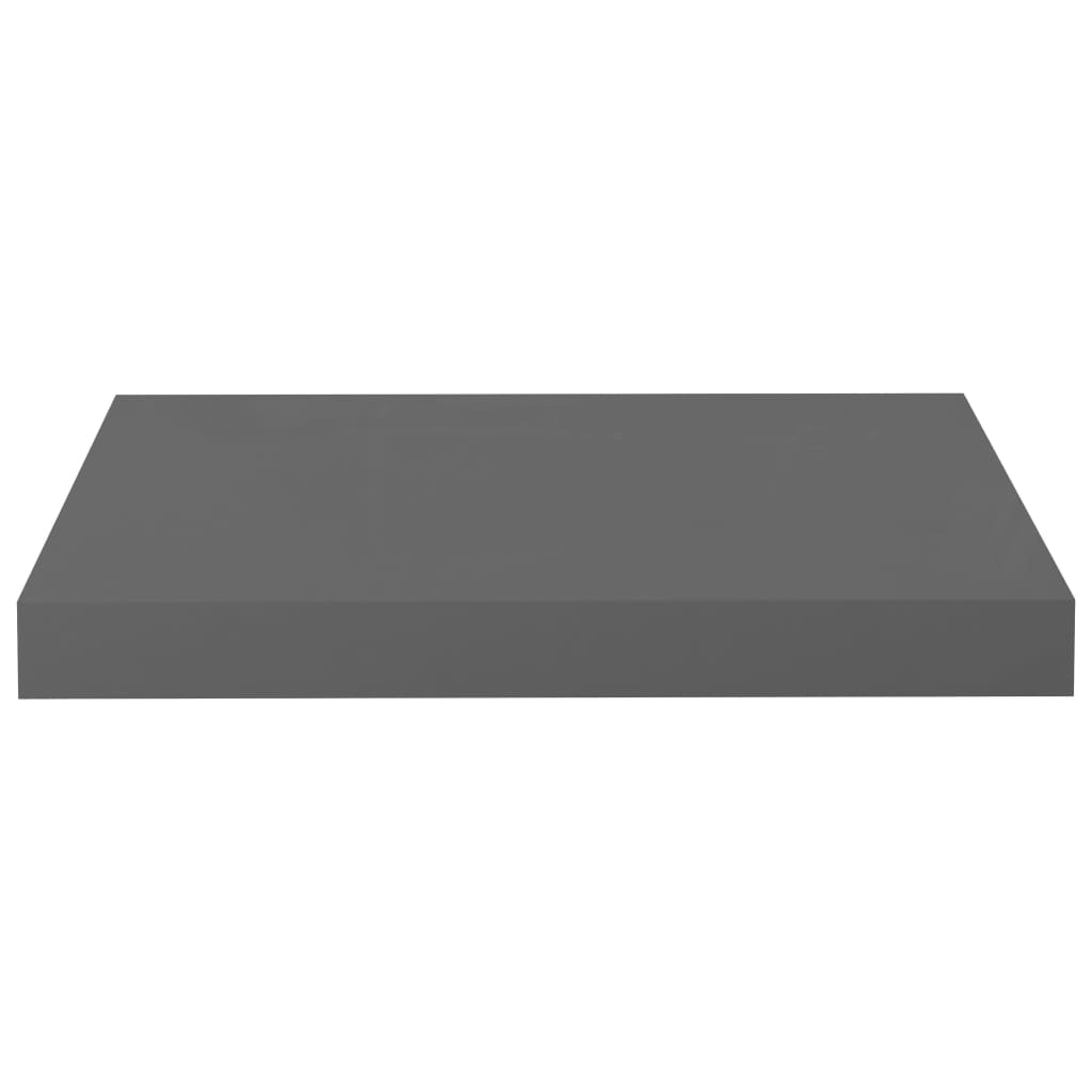 Piekaramie sienas plaukti, 4 gab., pelēki, 40x23x3,8 cm, MDF
