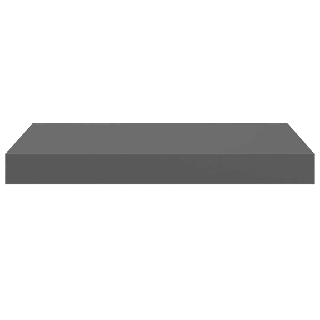 Piekaramie sienas plaukti, 4 gab., pelēki, 40x23x3,8 cm, MDF