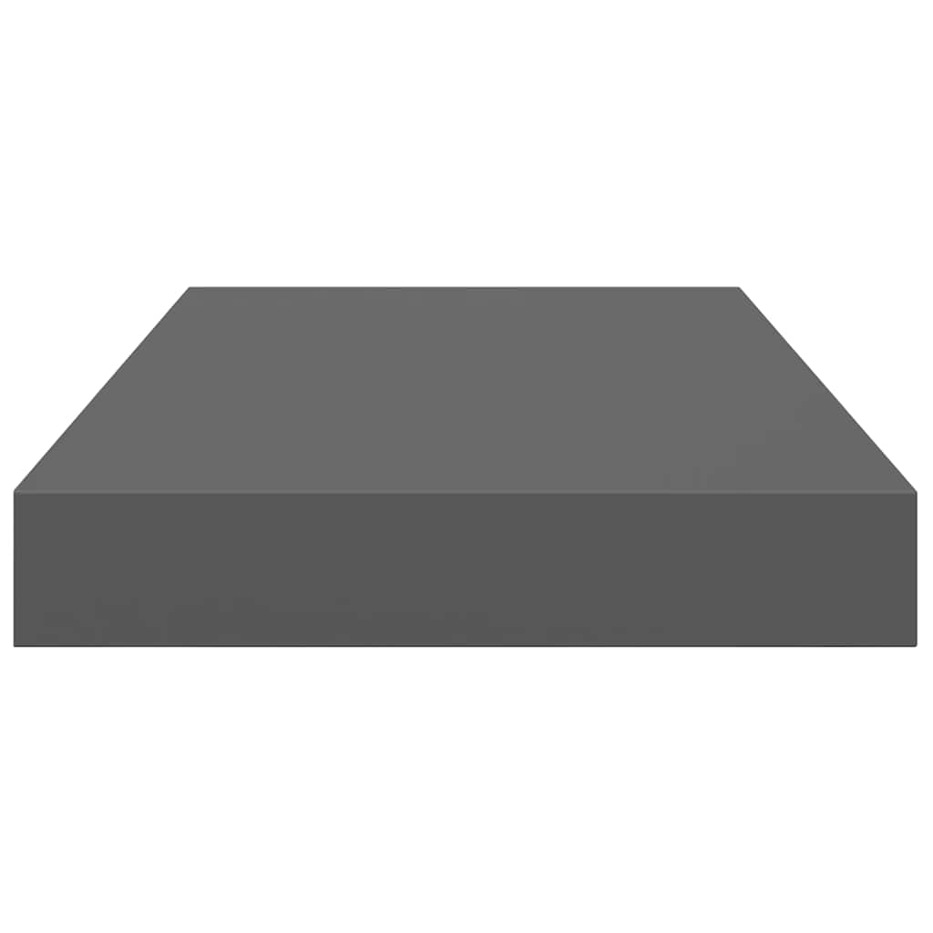 Piekaramie sienas plaukti, 4 gab., pelēki, 40x23x3,8 cm, MDF