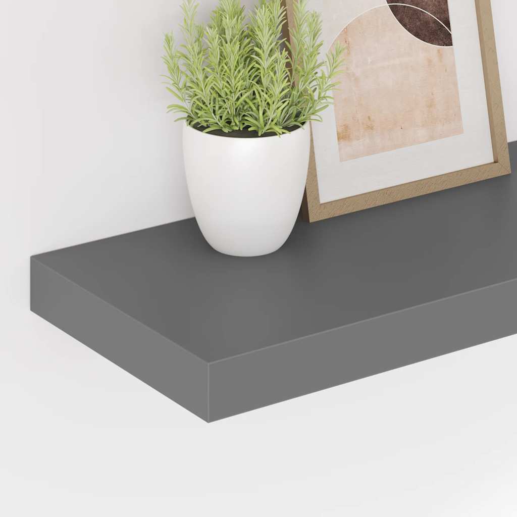Pakabinama sieninė lentyna, pilka, 50x23,5x3,8cm, MDF, blizgi