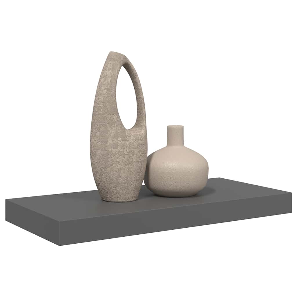 Pakabinama sieninė lentyna, pilka, 50x23,5x3,8cm, MDF, blizgi