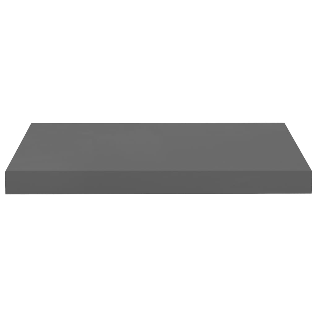 Piekaramie sienas plaukti, 4 gab., pelēki, 50x23x3,8cm, MDF