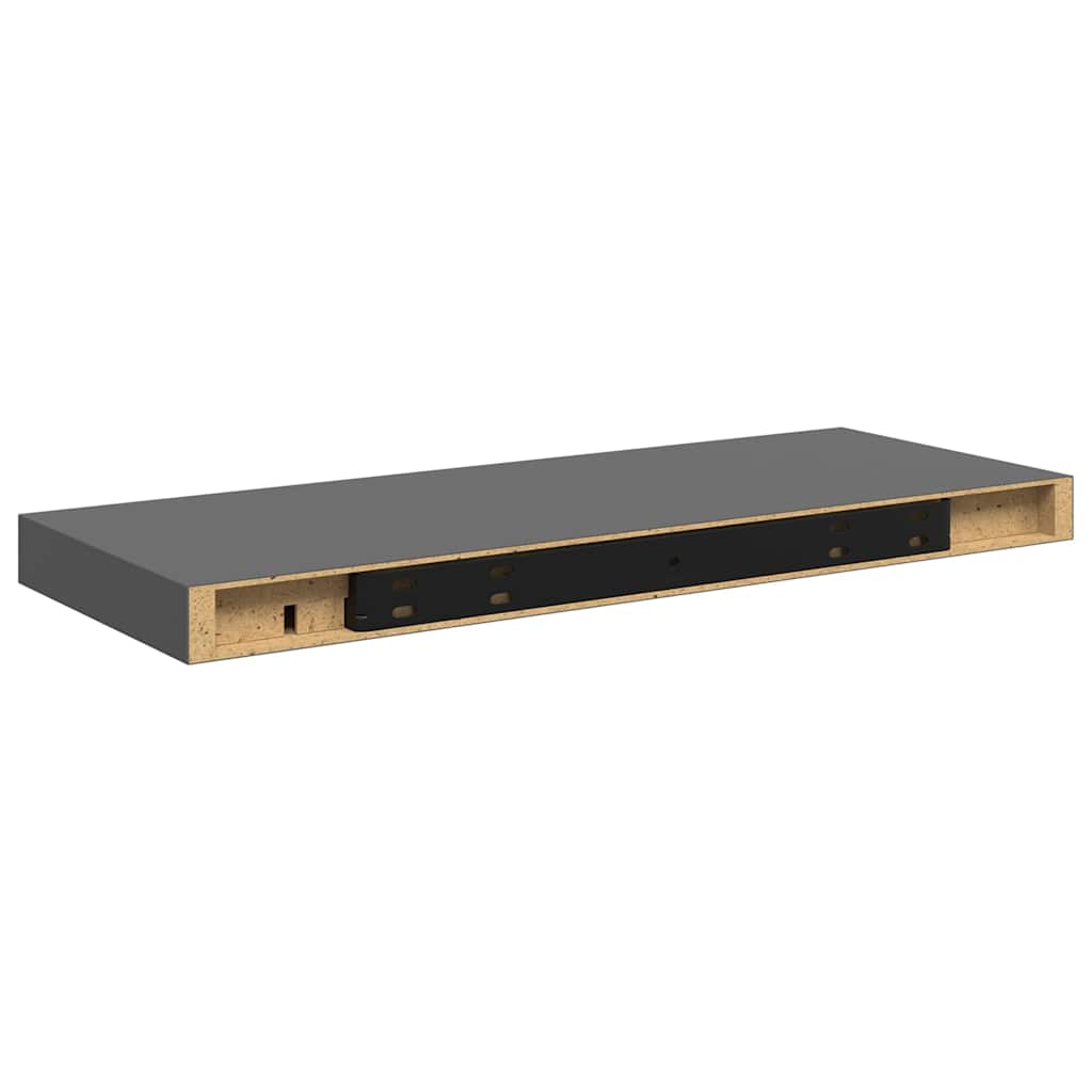 Piekaramie plaukti, 2 gab., pelēki, 60x23,5x3,8cm, MDF