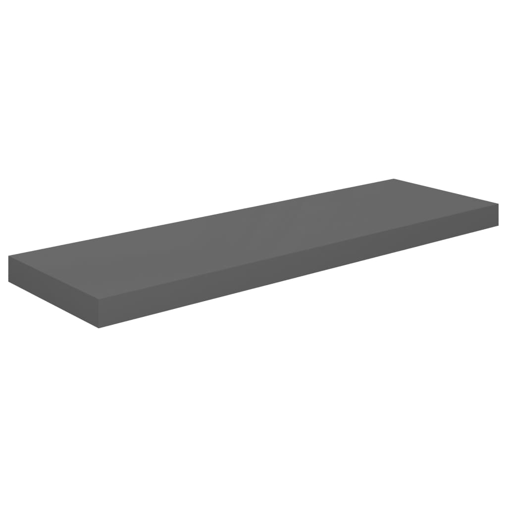 Pakabinamos lentynos, 4vnt., pilkos, 80x23,5x3,8cm, MDF
