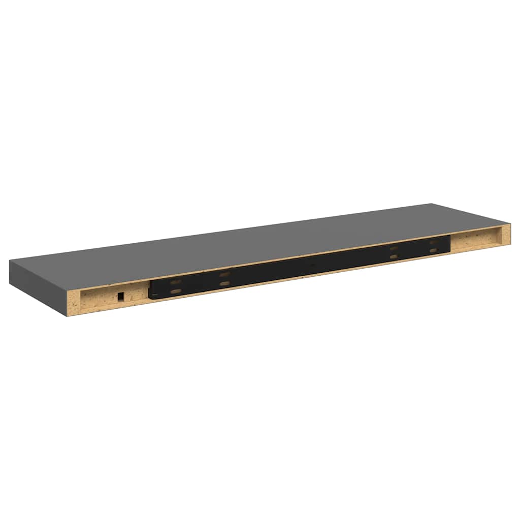 Piekaramie plaukti, 2 gab., pelēki, 90x23,5x3,8cm, MDF