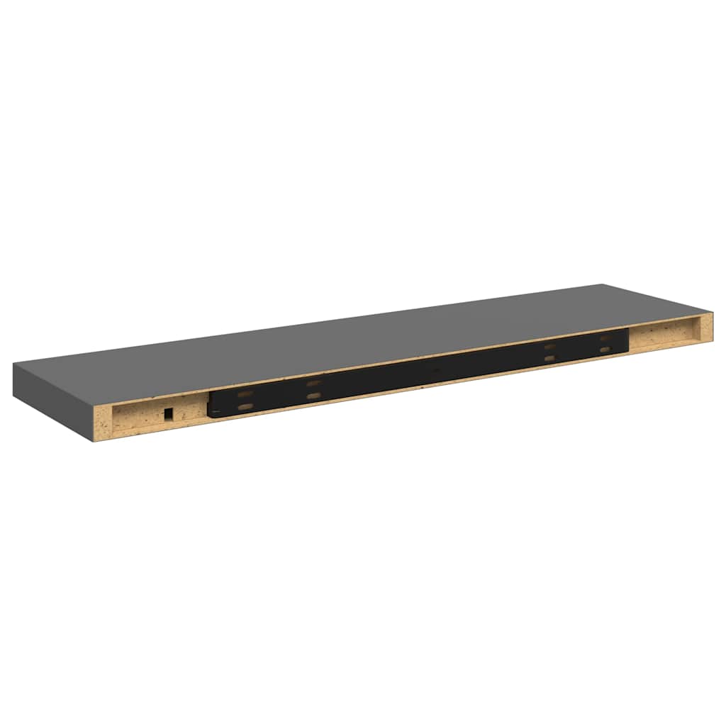 Piekaramie plaukti, 4 gab., pelēki, 90x23,5x3,8cm, MDF