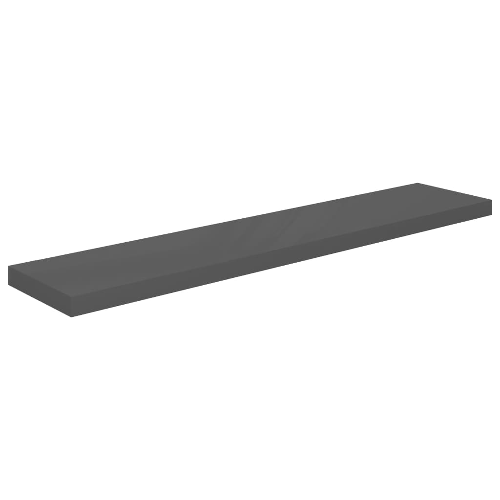 Wall shelves, 4 pcs., grey, 120x23.5x3.8cm, MDF