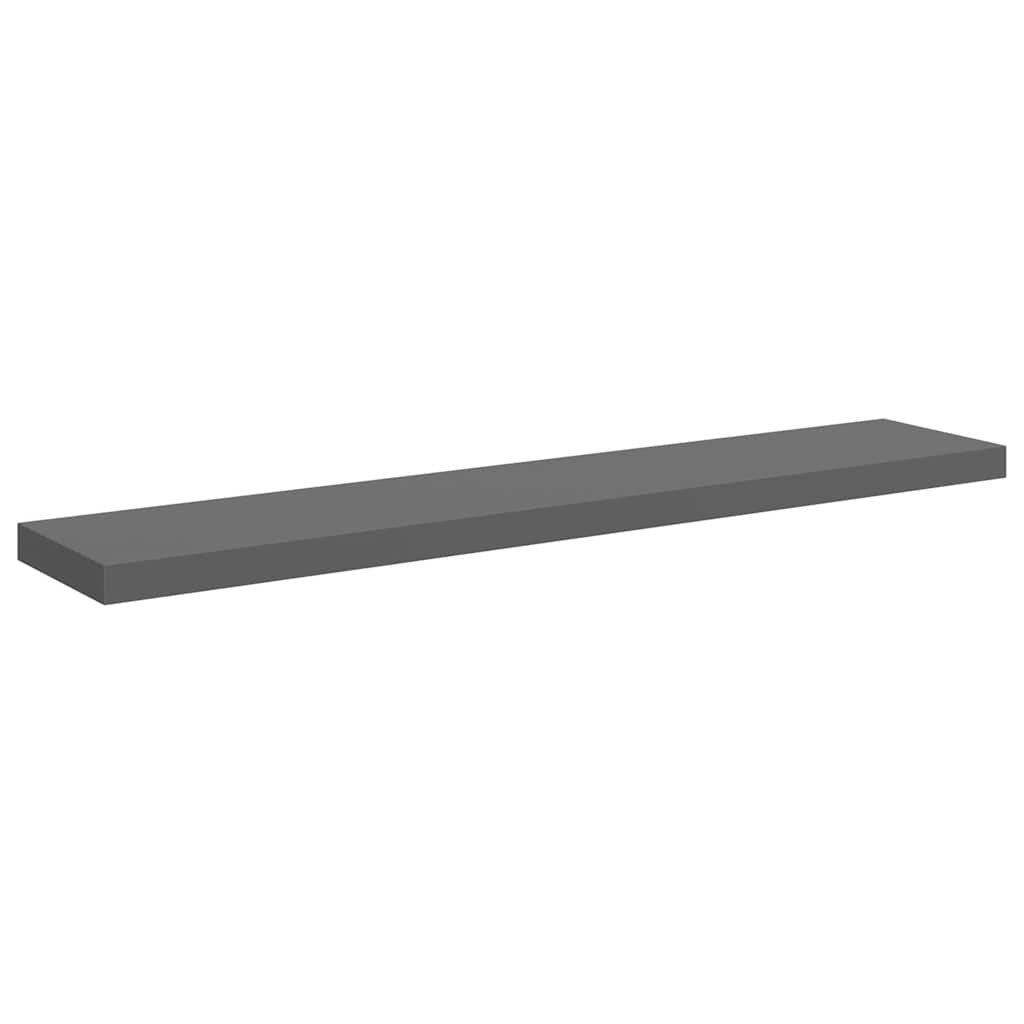 Wall shelves, 4 pcs., grey, 120x23.5x3.8cm, MDF