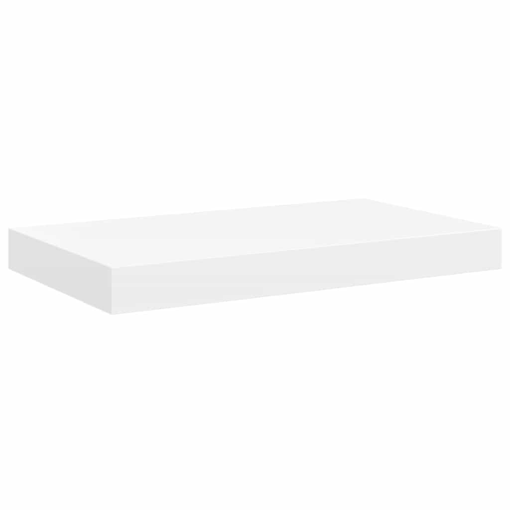Pakabinamos sieninės lentynos, 2vnt., baltos, 40x23,5x3,8cm, MDF