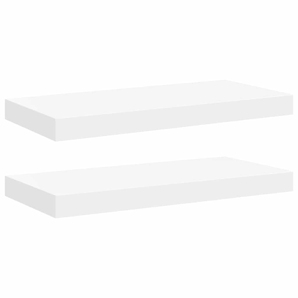 Piekaramie sienas plaukti, 2 gab., balti, 50x23x3,8 cm, MDF