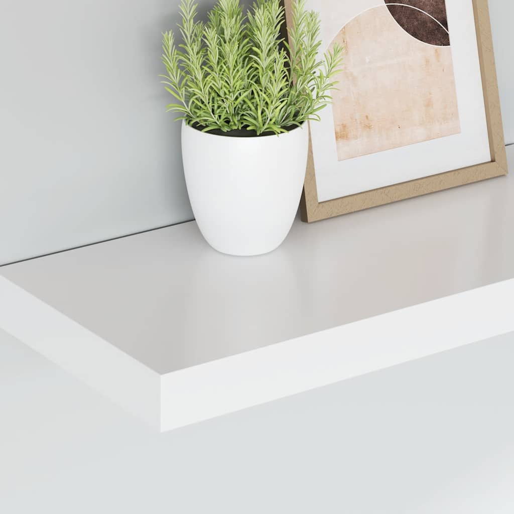 Piekaramie sienas plaukti, 2 gab., balti, 50x23x3,8 cm, MDF