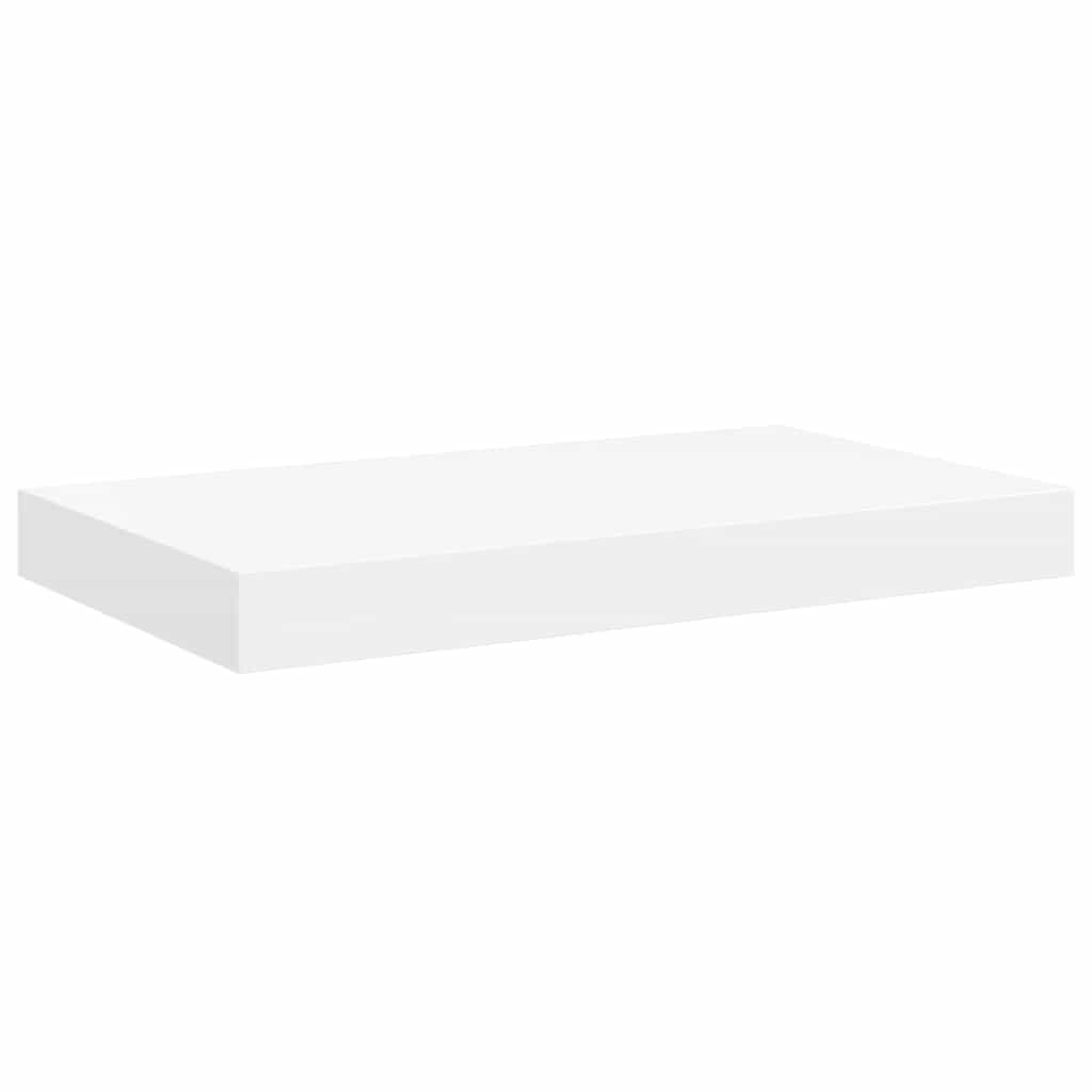 Piekaramie sienas plaukti, 4 gab., balti, 50x23x3,8cm, MDF