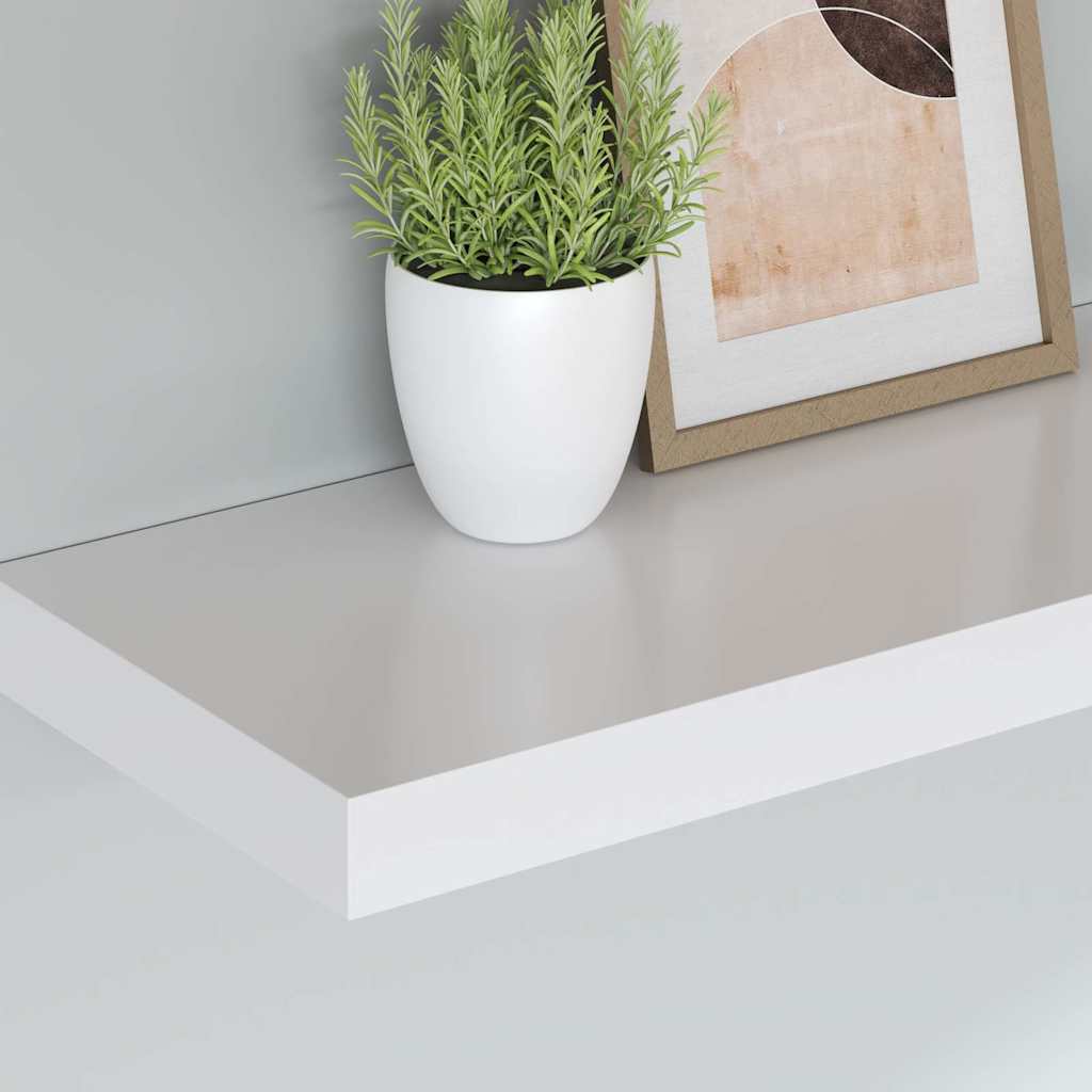 Pakabinama sieninė lentyna, baltos spalvos, 60x23,5x3,8cm, MDF