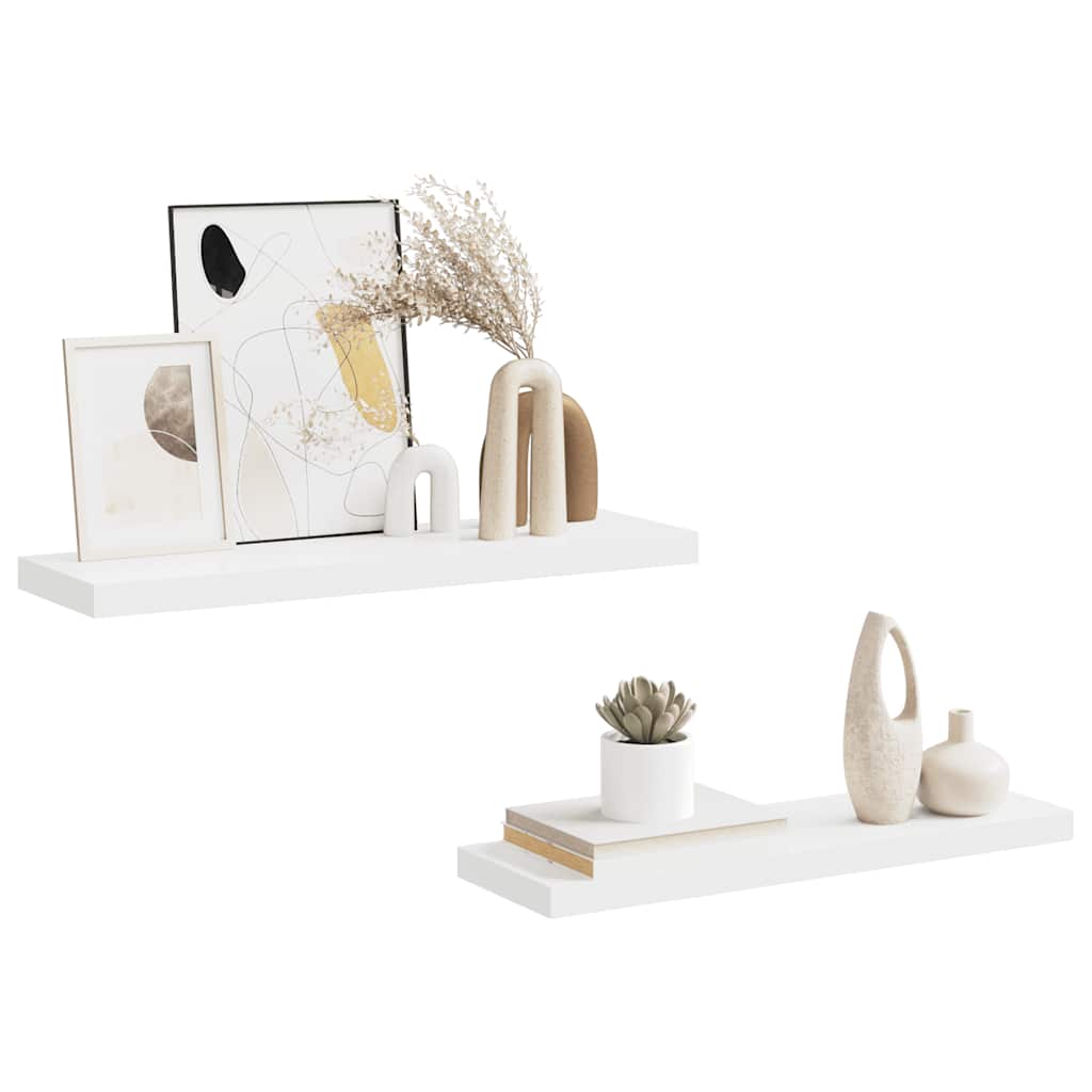 Piekaramie plaukti, 2 gab., balti, 80x23,5x3,8cm, MDF