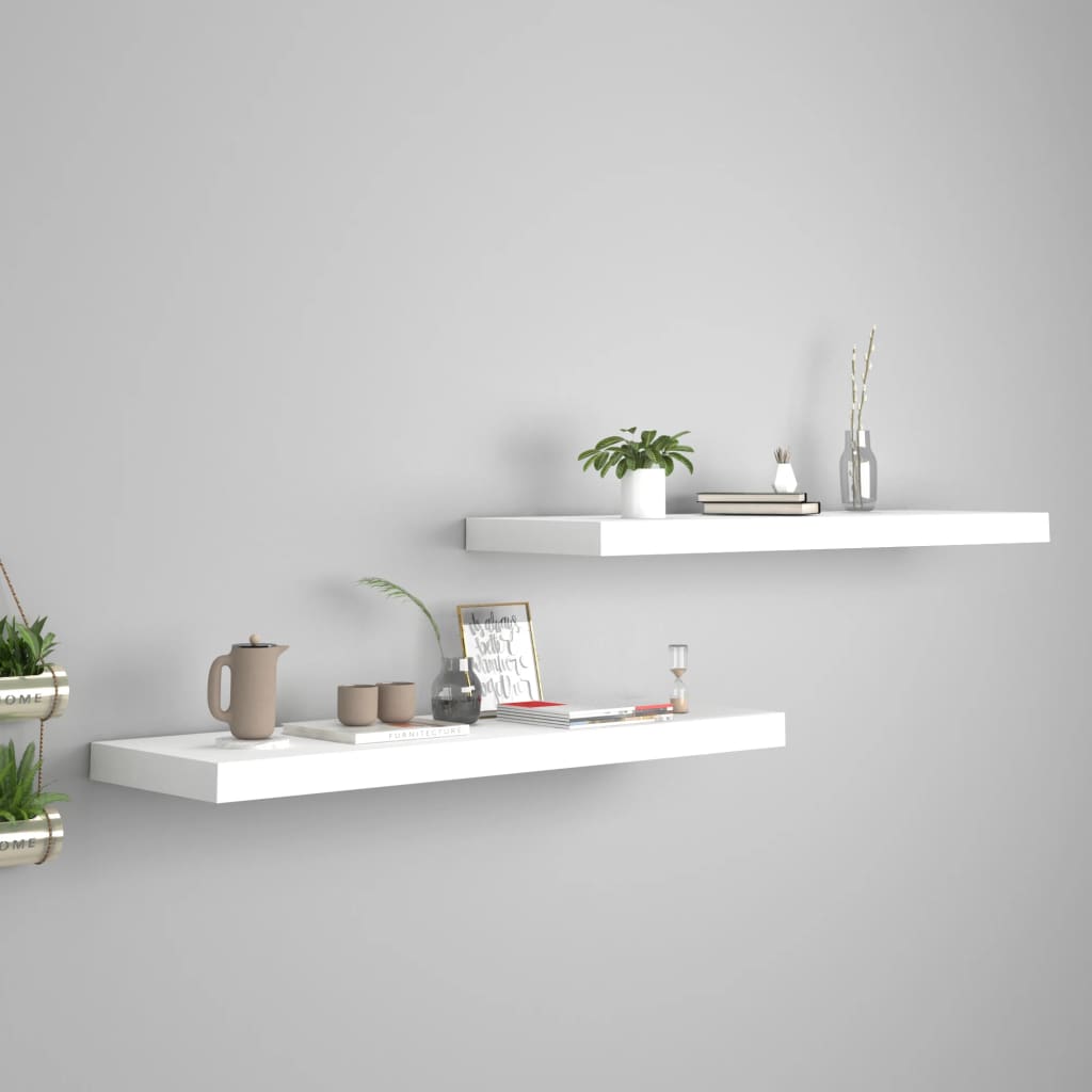 Piekaramie plaukti, 2 gab., balti, 80x23,5x3,8cm, MDF