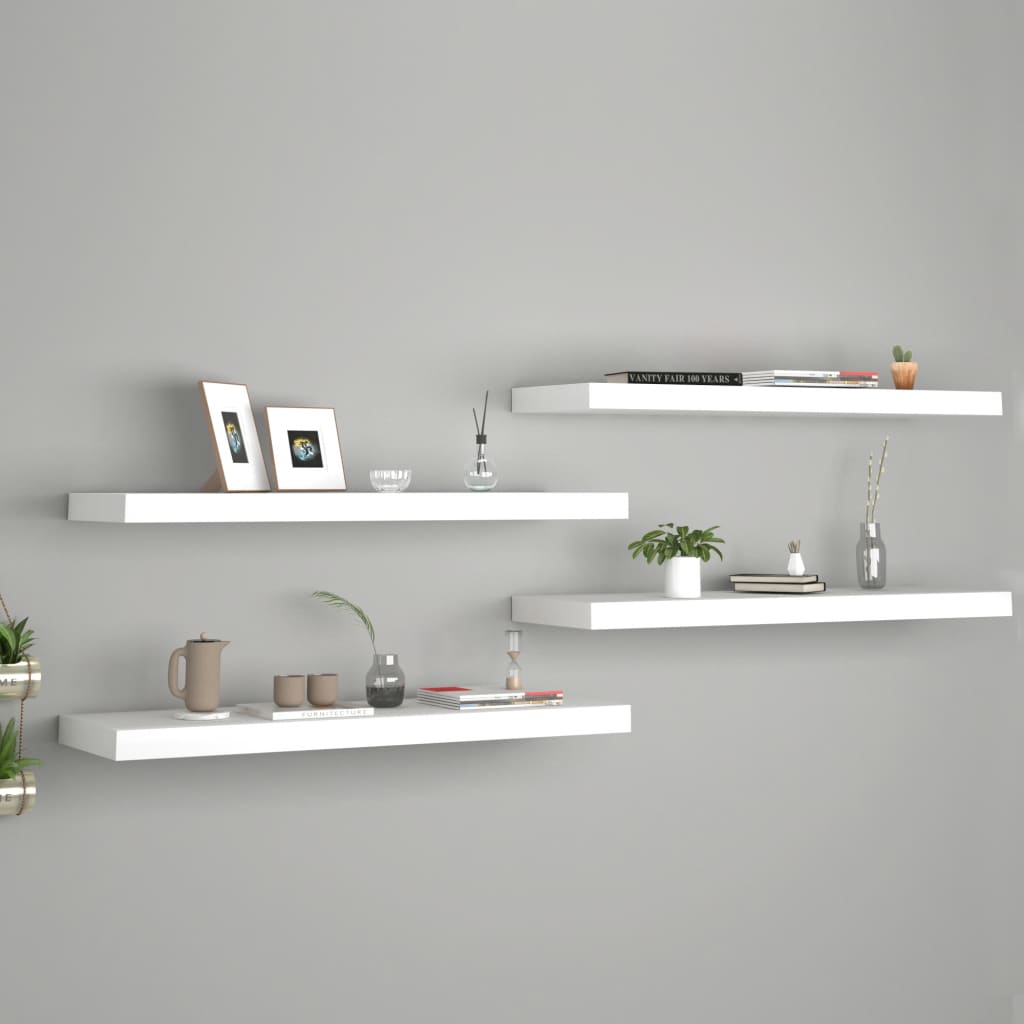 Piekaramie plaukti, 4 gab., balti, 80x23,5x3,8 cm, MDF