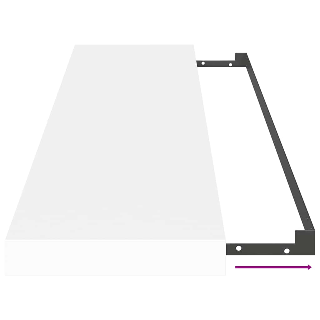 Pakabinamos lentynos, 2vnt., baltos, 90x23,5x3,8cm, MDF