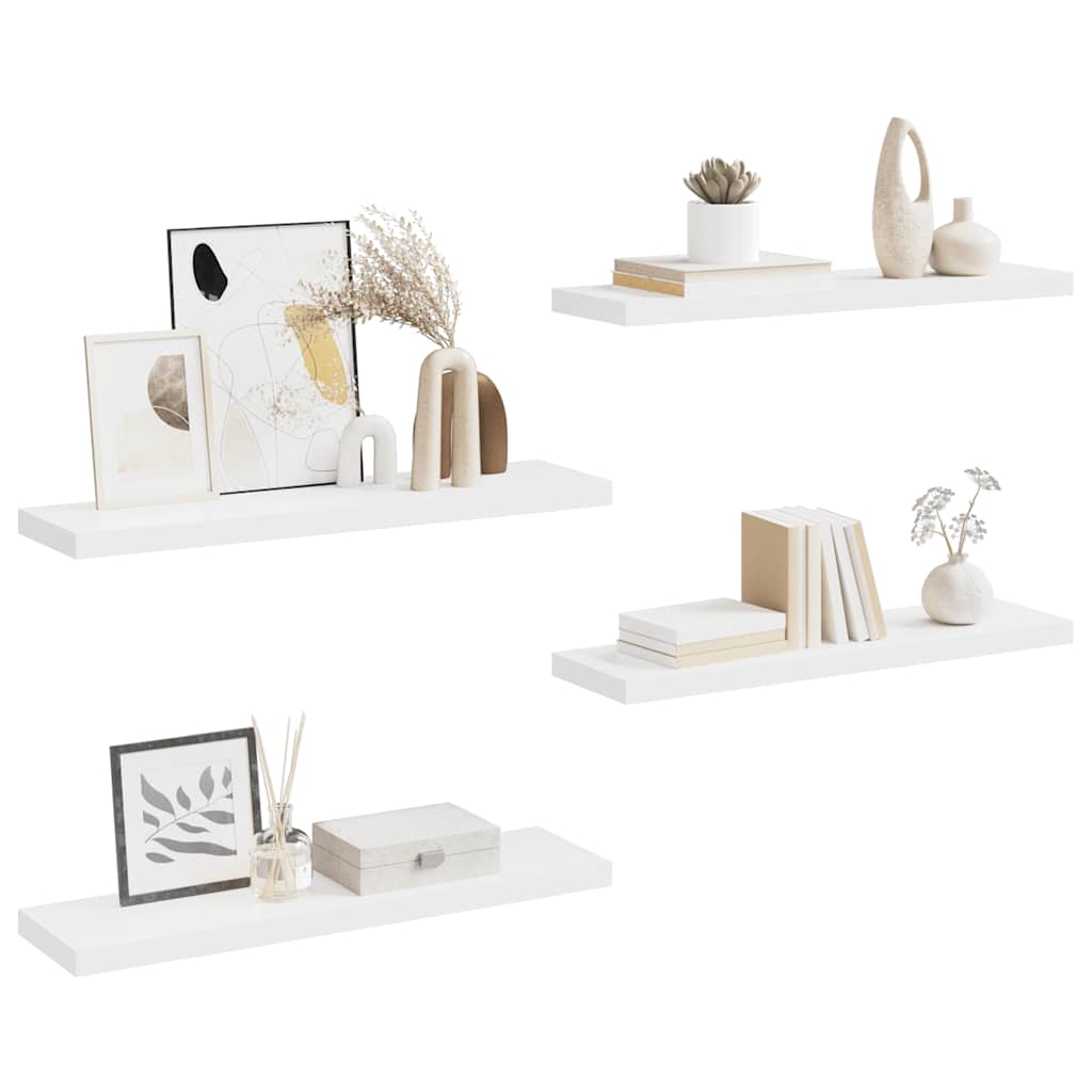 Piekaramie plaukti, 4 gab., balti, 90x23,5x3,8 cm, MDF